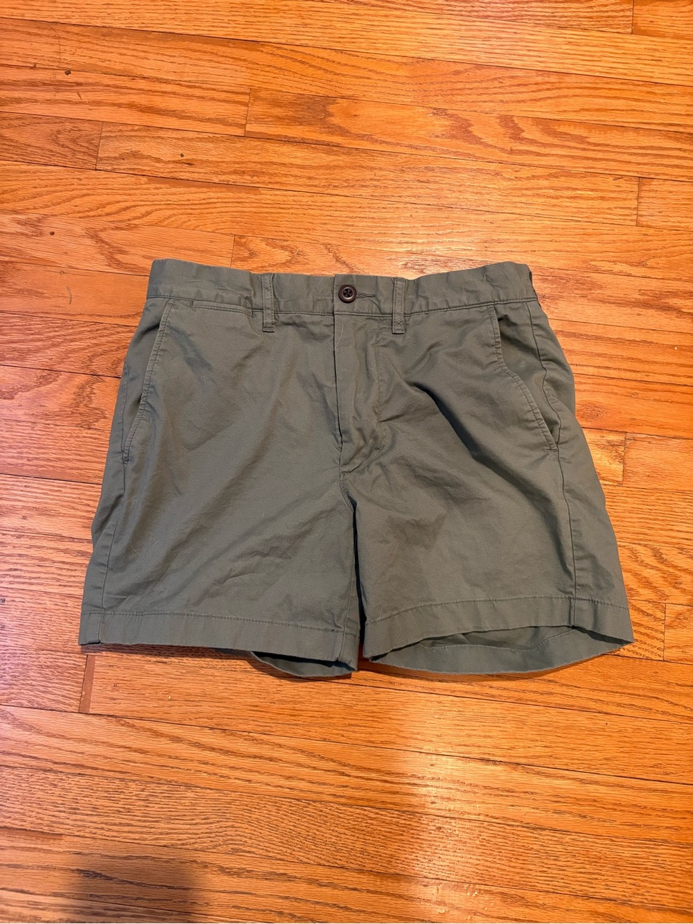 J. Crew Men's Olive Flat-Front Shorts